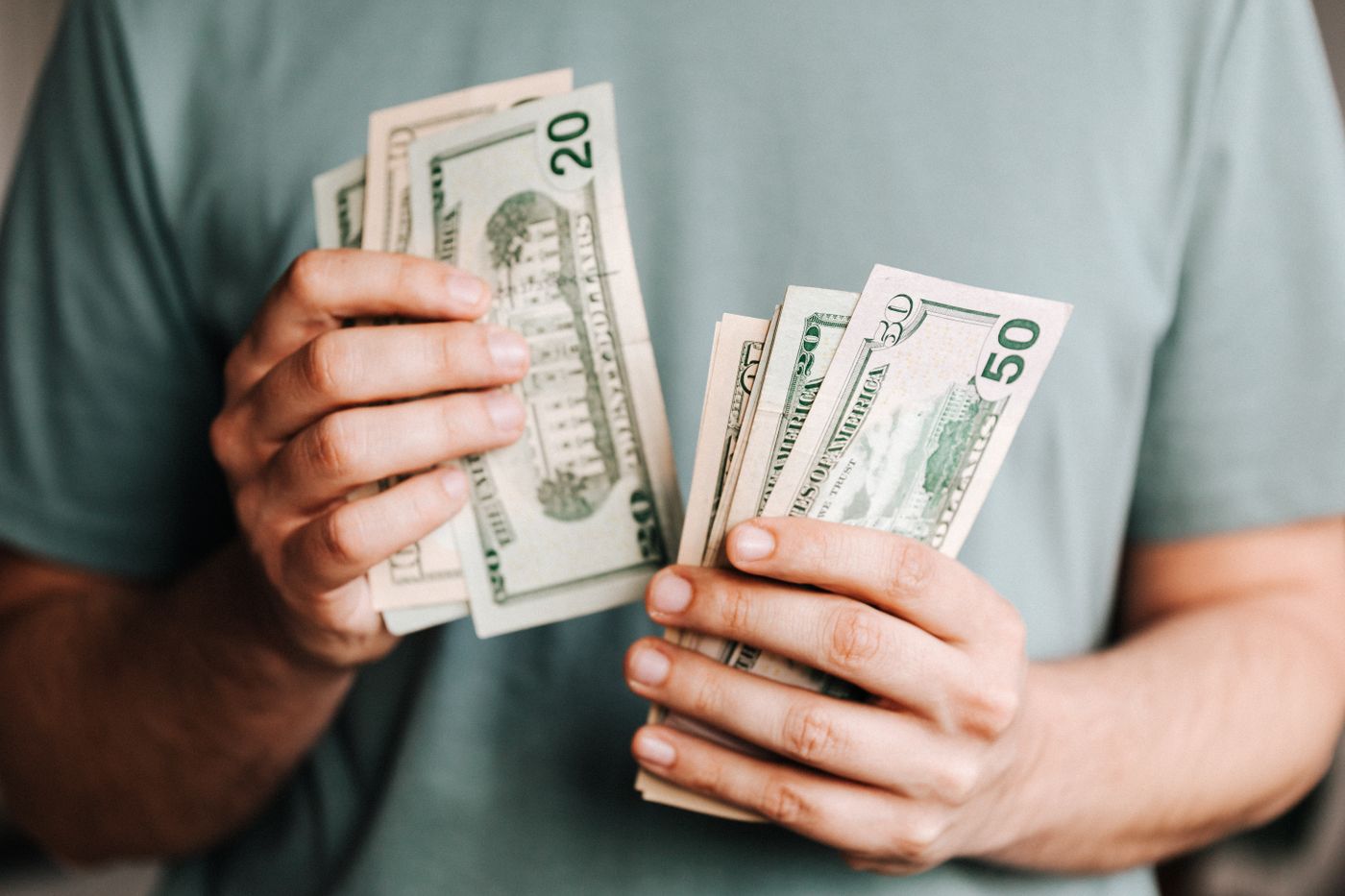 Person reviewing fixed payment loan options